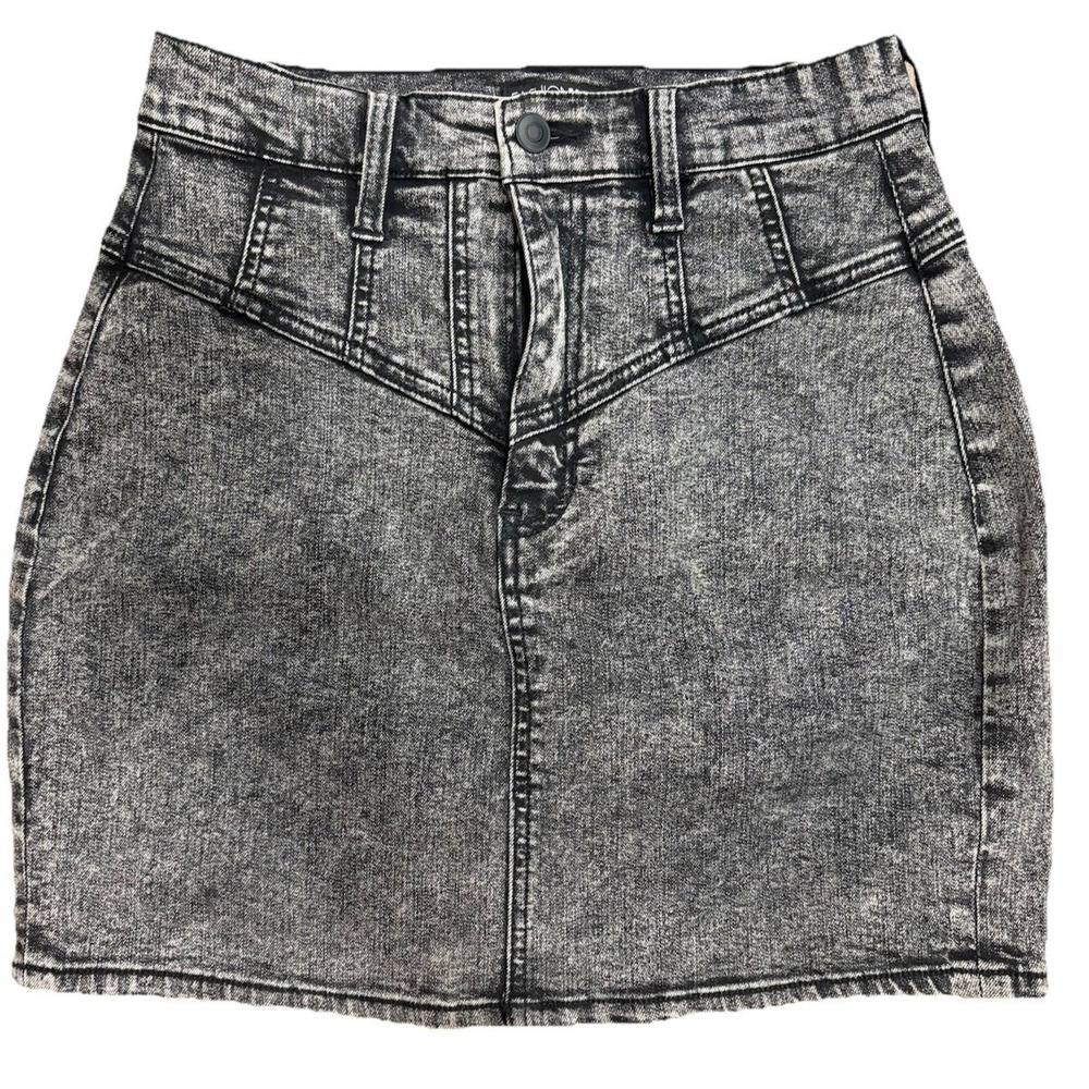Fashion Nova Womens Bring it Denim Black Wash Skirt Size Small